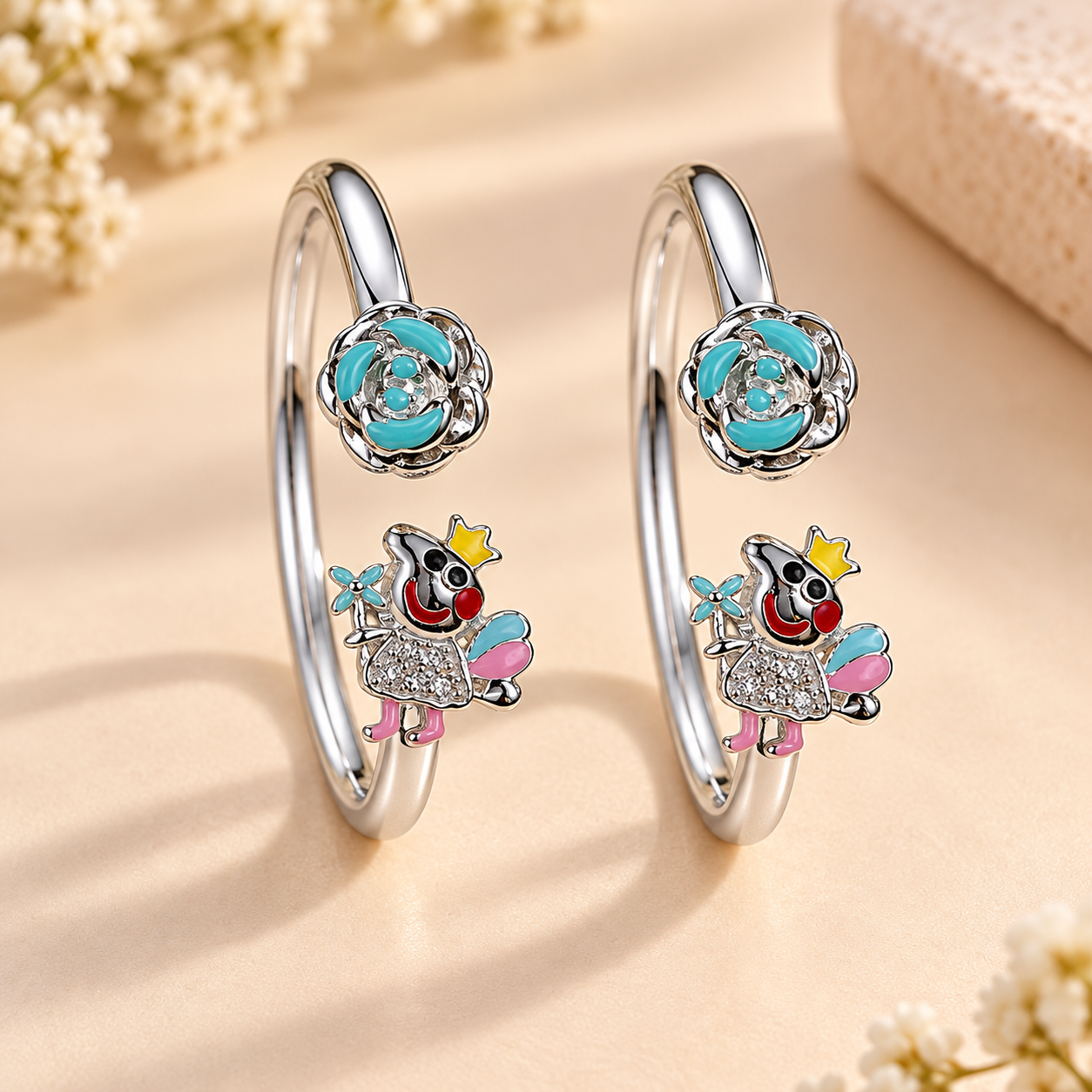 Sterling 925 Silver Princess Carriage Flexible Bracelet for Kids | 0–3 Years