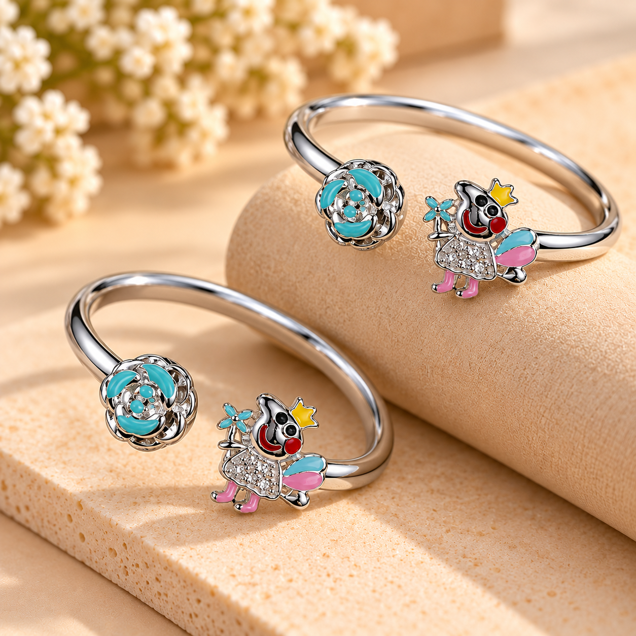 Sterling 925 Silver Princess Carriage Flexible Bracelet for Kids | 0–3 Years